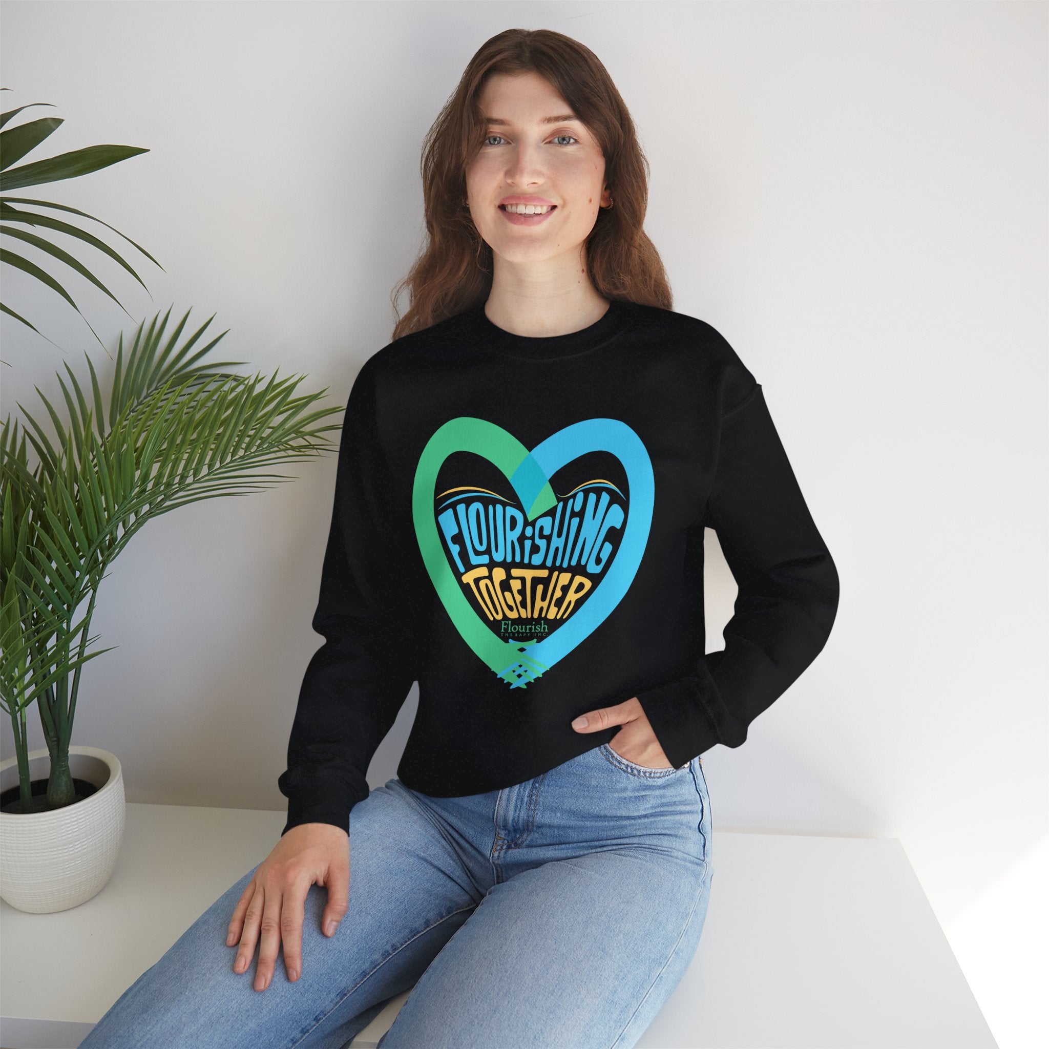Heart Hands Flourishing Together Sweatshirt - Flourish Therapy Collection